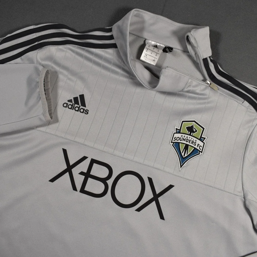 Seattle Sounders FC 14/15 Adidas Warm Up Long Sleeve Top Mens X-Large Grey XBOX